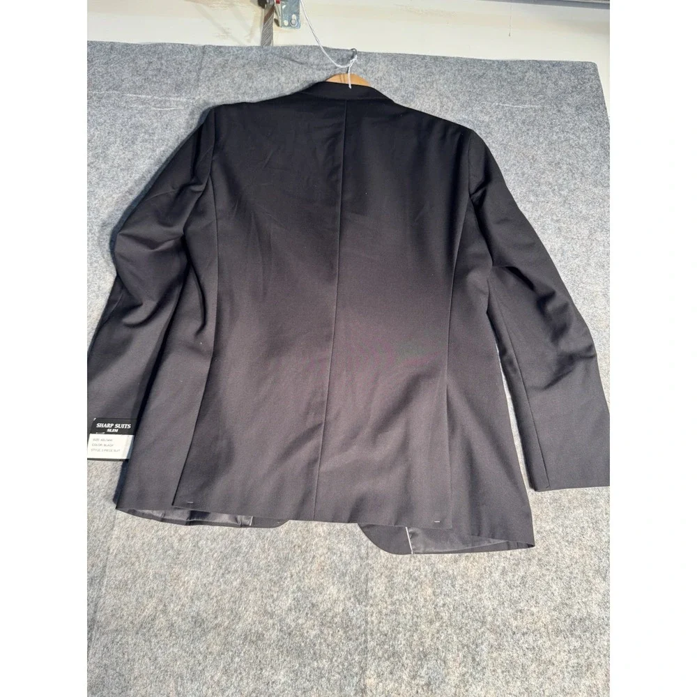 Mens (Sharp Suit) Jacket 40L Black Slim‎ Fit Active Stretch Wool US: 32X26